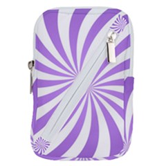 Spiral Vortex Rays Lavender Swirl Purple Belt Pouch Bag (Small) from ArtsNow.com