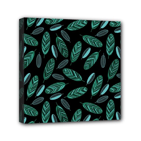 Leaves Pattern Abstract Blade Mini Canvas 6  x 6  (Stretched) from ArtsNow.com