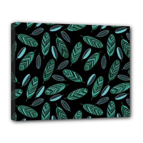 Leaves Pattern Abstract Blade Canvas 14  x 11  (Stretched) from ArtsNow.com