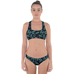 Leaves Pattern Abstract Blade Cross Back Hipster Bikini Set from ArtsNow.com