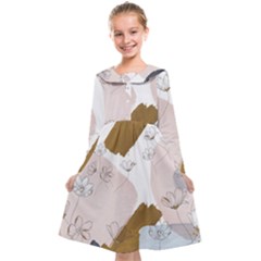 Flower Branch Corolla Wreath Kids  Midi Sailor Dress from ArtsNow.com