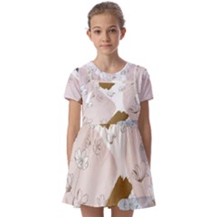 Kids  Short Sleeve Pinafore Style Dress 