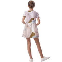 Kids  Short Sleeve Pinafore Style Dress 