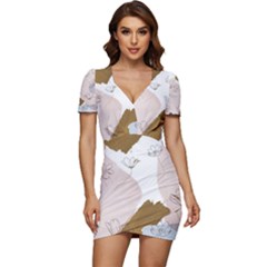 Low Cut Cap Sleeve Mini Dress 