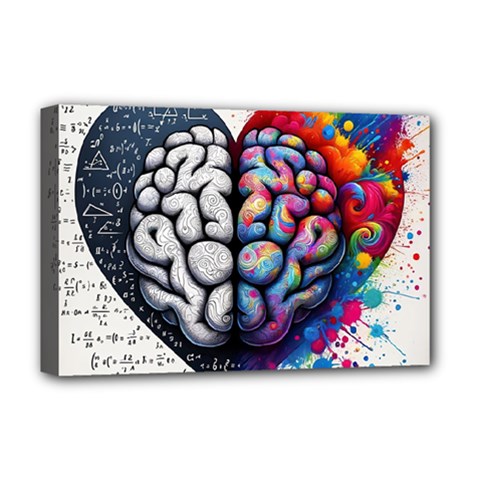 Brain Heart Math Deluxe Canvas 18  x 12  (Stretched) from ArtsNow.com