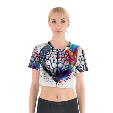 Brain Heart Math Cotton Crop Top from ArtsNow.com