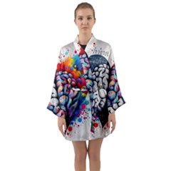 Long Sleeve Satin Kimono 