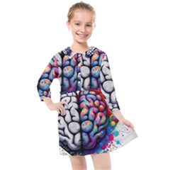 Kids  Quarter Sleeve Shirt Dress 