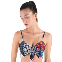 Woven Tie Front Bralet 