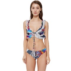 Low Cut Ruffle Edge Bikini Set 