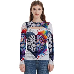 Brain Heart Math Women s Cut Out Long Sleeve T