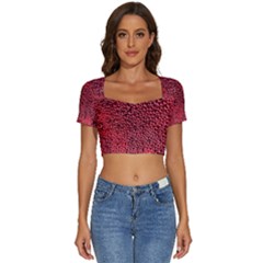 Short Sleeve Square Neckline Crop Top  