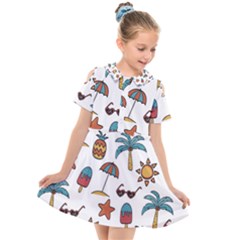 Kids  Short Sleeve Shirt Dress 