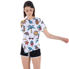 Asymmetrical Short Sleeve Sports T-Shirt 