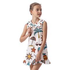 Kids  Pilgrim Collar Ruffle Hem Dress 