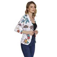 Women s One-Button 3/4 Sleeve Short Jacket 