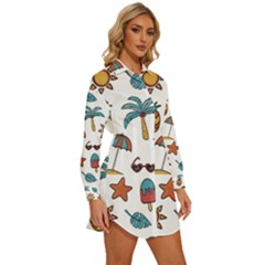 Womens Long Sleeve Shirt Dress 