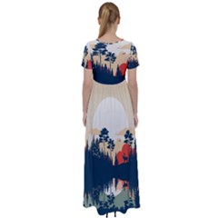 High Waist Short Sleeve Maxi Dress 