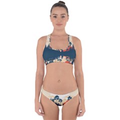 Summer Lake Forest Sunset Deer Water Cross Back Hipster Bikini Set from ArtsNow.com