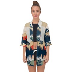 Open Front Chiffon Kimono 