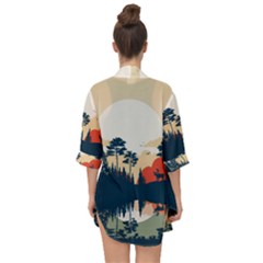 Open Front Chiffon Kimono 