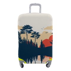 Summer Lake Forest Sunset Deer Water Luggage Cover (Small) from ArtsNow.com