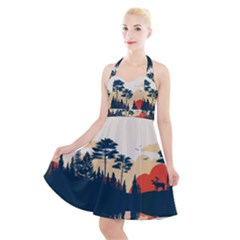 Halter Party Swing Dress  