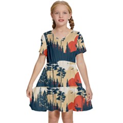 Kids  Short Sleeve Tiered Mini Dress 