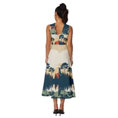 Sleeveless Cross Front Cocktail Midi Chiffon Dress 