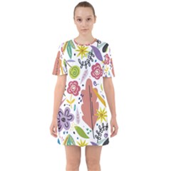 Sixties Short Sleeve Mini Dress 