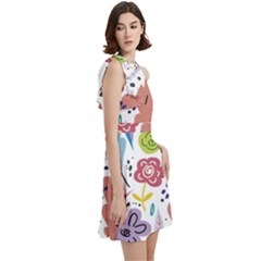 Cocktail Party Halter Sleeveless Dress With Pockets 