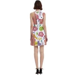 Cocktail Party Halter Sleeveless Dress With Pockets 