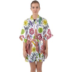 Half Sleeve Satin Kimono  