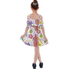 Kids  Shoulder Cutout Chiffon Dress 