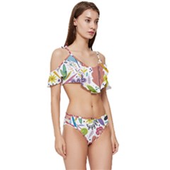 Ruffle Edge Tie Up Bikini Set	 