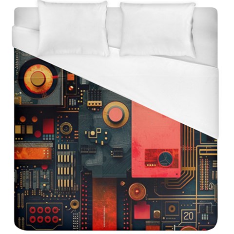 Tech Technology Pattern Duvet Cover (King Size) from ArtsNow.com