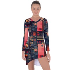 Asymmetric Cut-Out Shift Dress 