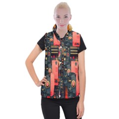 Tech Technology Pattern Women s Button Up Vest from ArtsNow.com