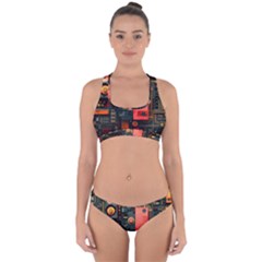 Tech Technology Pattern Cross Back Hipster Bikini Set from ArtsNow.com