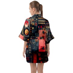 Half Sleeve Satin Kimono  