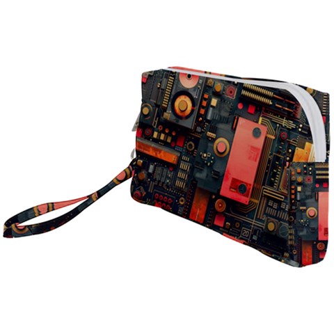 Tech Technology Pattern Wristlet Pouch Bag (Small) from ArtsNow.com