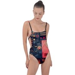 Tie Strap One Piece Swimsuit 