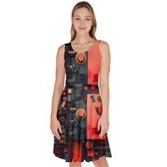 Knee Length Skater Dress With Pockets 