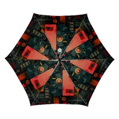 Tech Technology Pattern Automatic Folding Umbrella with Case (Small) from ArtsNow.com