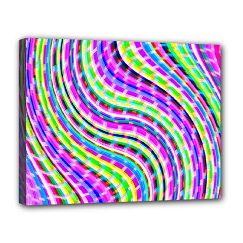 Neon Trippy Swirls Twirls Design Canvas 14  x 11  (Stretched) from ArtsNow.com