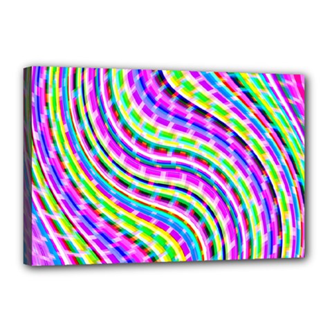 Neon Trippy Swirls Twirls Design Canvas 18  x 12  (Stretched) from ArtsNow.com