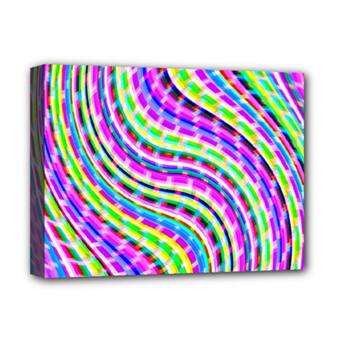 Neon Trippy Swirls Twirls Design Deluxe Canvas 16  x 12  (Stretched)  from ArtsNow.com