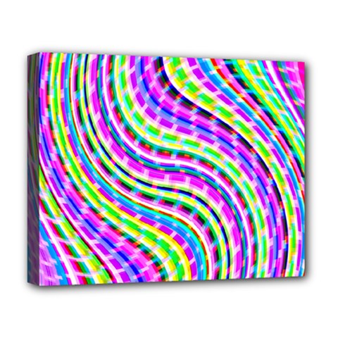 Neon Trippy Swirls Twirls Design Deluxe Canvas 20  x 16  (Stretched) from ArtsNow.com