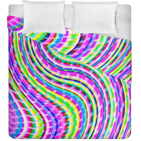 Neon Trippy Swirls Twirls Design Duvet Cover Double Side (King Size) from ArtsNow.com