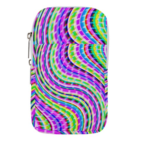 Neon Trippy Swirls Twirls Design Waist Pouch (Small) from ArtsNow.com